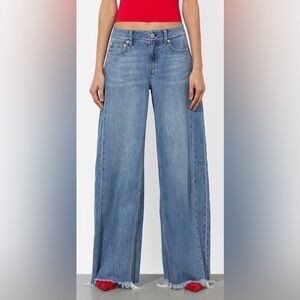 Alice + Olivia Light Blue Wide-Leg Flare Jeans